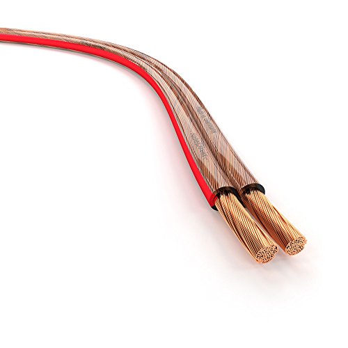 KabelDirekt 15m Cable de Altavoces (2x2,5mm² Cable de Altavoz HiFi, Made in Germany, de Cobre Puro, con indicación de polaridad, para el Mejor Sonido Posible de su Sistema de música)