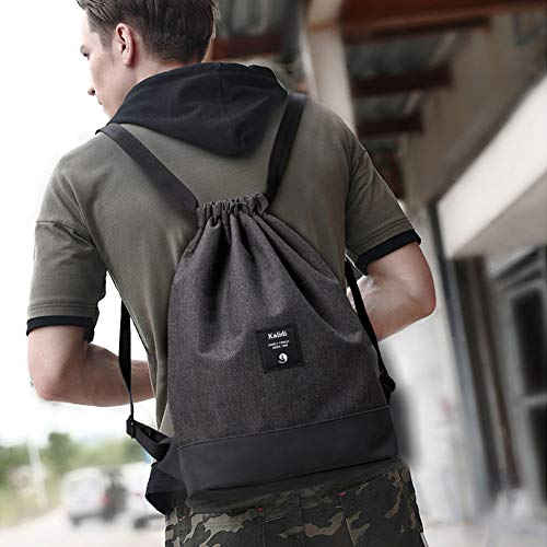 KALIDI Mochilas Casual Unisex Lona para PC Viaje Libros Acampada Estudiantes Escuela Bolsa de Cuerda Bolsas de Gimnasia Mochila Cuerda para Niño Niña Chica Hombre Mujer