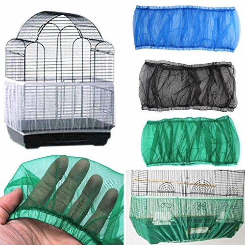 Kangql Nylon Mesh Ventilated Bird Cage Cover A Prueba De Polvo Shell Seed Catcher Pet Product - White M