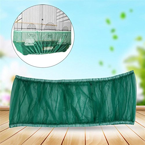 Kangql Nylon Mesh Ventilated Bird Cage Cover A Prueba De Polvo Shell Seed Catcher Pet Product - White M