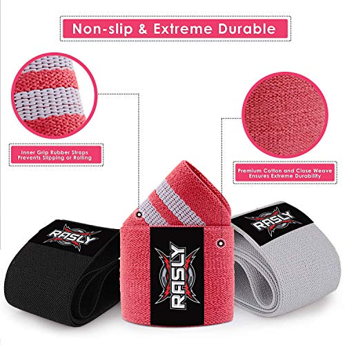 Kanzy Bandas Elasticas Musculacion, Bandas de Resistencia Fitness de Tela 3 Niveles Cintas Elasticas Musculacion Mujeres y Hombres para Gluteos, Cadera, Piernas, Yoga, Pilates, Fitness