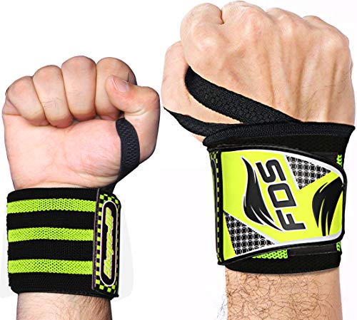 KANZY Muñequeras Gym Deportivas para Levantamiento De Pesas Wrist Wraps par, 18 Pulgadas para Hombre Y Mujer Ideal muñequera Crossfit para Hacer Ejercicio, Calistenia, Musculacion, Halterofilia