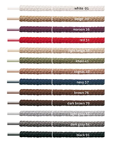Kaps Cordones redondos, cordones de algodón 100% duraderos de alta calidad, hechos en Europa, 1 par, colores y longitudes (60 cm - 3 a 4 pares de ojales / 76 - marrón)