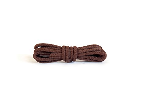 Kaps Cordones redondos, cordones de algodón 100% duraderos de alta calidad, hechos en Europa, 1 par, colores y longitudes (60 cm - 3 a 4 pares de ojales / 76 - marrón)