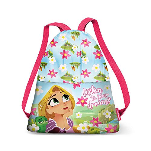 Karactermania Rapunzel Listen-Strap Drawstring Bag (Small) Bolsa de Cuerdas para el Gimnasio, 35 cm, Verde (Green)