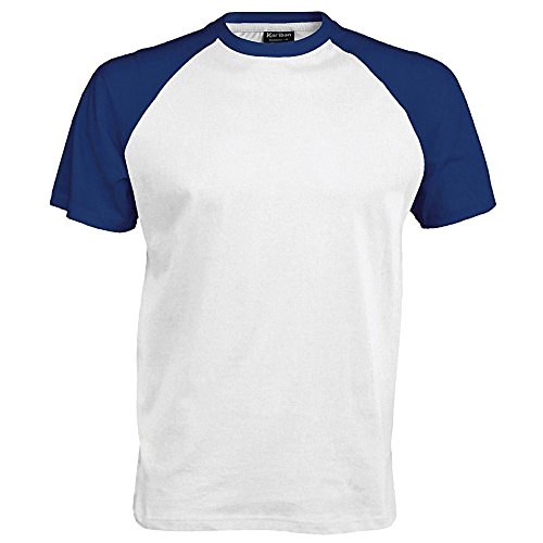 Kariban – Camiseta de manga corta para hombre blanco / negro Large