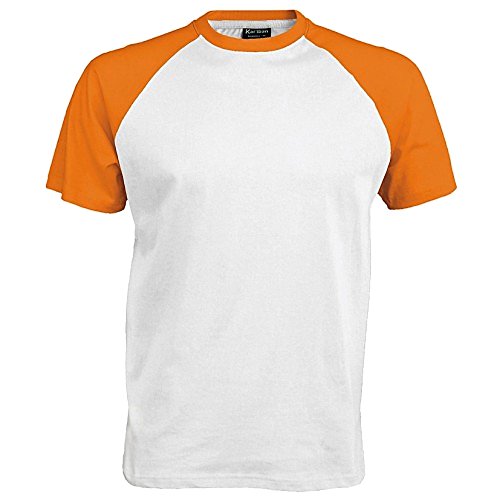 Kariban – Camiseta de manga corta para hombre blanco / negro Large