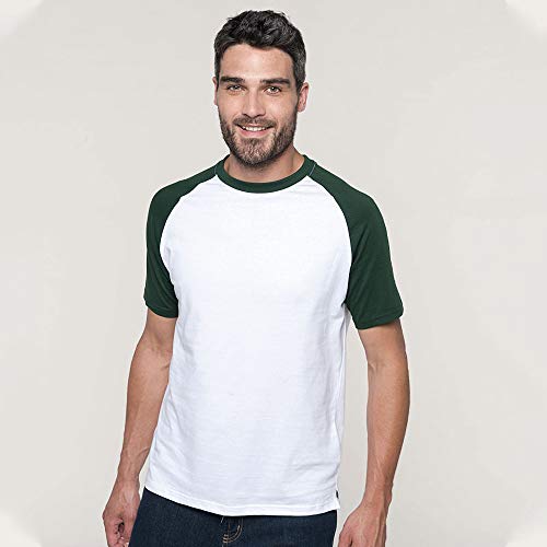 Kariban – Camiseta de manga corta para hombre blanco / negro Large