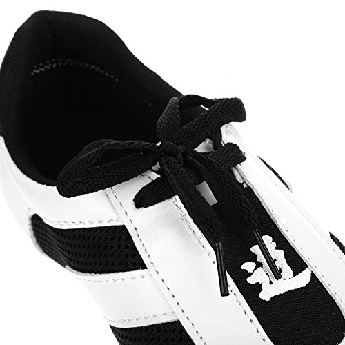 Keenso Zapatos de Taekwondo, Zapatillas de Deporte de Artes Marciales Zapatillas de Rayas Negras Zapatos Ligeros para Adultos y niños(42（Inside Length 26.5cm）)