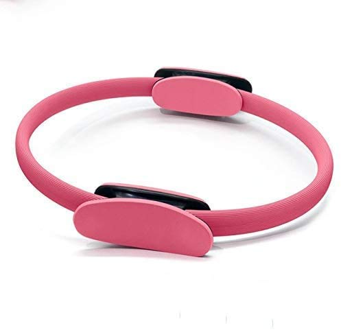 KEKEYANG fitness Grip portátil de doble Yoga Pilates anillo mágico del círculo Ejercicio Fitness Equipment Rueda de Dharma adelgaza Gimnasio Sport Center entrenamiento Rosa Herramienta de formación Ar