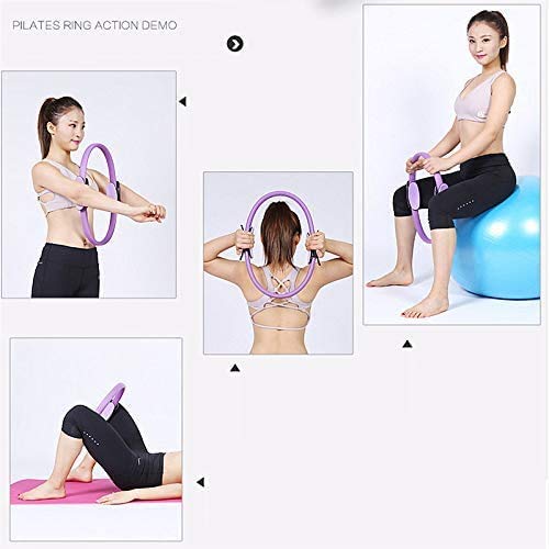 KEKEYANG fitness Inicio portátil Yoga Pilates círculo mágico anillo Wrap adelgaza Cuerpo de Entrenamiento for trabajo pesado de construcción Material de yoga de la aptitud de la herramienta Violeta Ar