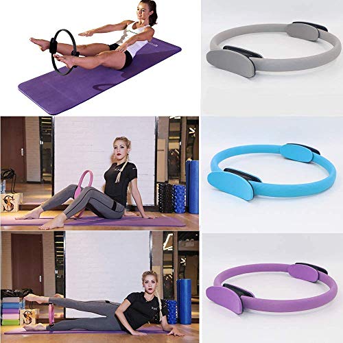 KEKEYANG fitness Inicio portátil Yoga Pilates círculo mágico anillo Wrap adelgaza Cuerpo de Entrenamiento for trabajo pesado de construcción Material de yoga de la aptitud de la herramienta Violeta Ar