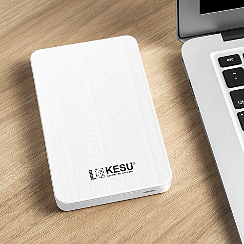 KESU Disco Duro Externo Portátil 1TB, Type C USB3.1 HDD Almacenamiento para PC, Mac, MacBook, Chromebookk, Xbox One, Xbox 360, PS4 (Blanco)