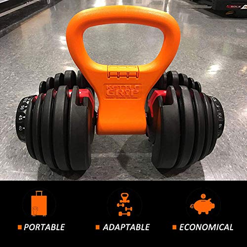 Kettlebell Grip Equipo de Entrenamiento portátil de Viaje con Peso Ajustable Equipo para Pesas de Gimnasio Bolsa, Crossfit WOD, Levantamiento de Pesas, Culturismo, Bajar de Peso