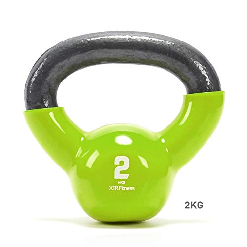 Kettlebell HAHA Moldeada De Hierro Sólido De Pesas Rusas, (2 Kg 4 Kg 6 Kg 8 Kg 10 Kg 12 Kg 14 Kg 15 Kg 16 Kg 18 Kg 20 Kg 24 Kg 28 Kg) Equipo De Entrenamiento Cruz (Color : Green 2kg)