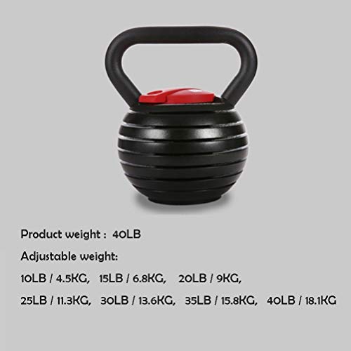 Kettlebells AGYH Fitness Pesas Rusas, 7 Pesas Ajustables, Equipo Portátil De Entrenamiento De Fuerza para Gimnasio En Casa, 2 Modelos (Size : 20lb/9kg)