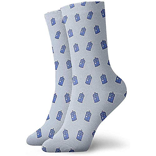 Kevin-Shop Cute Tardis Pattern Stock Tobillo Calcetines Casual Cosy Crew Calcetines para Hombres, Mujeres, niños