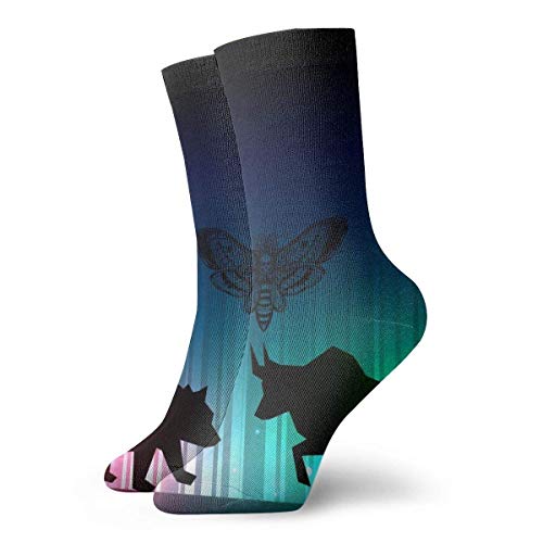 Kevin-Shop Stock Market Illustrator con Bull y Bear Calcetines Cortos para Adultos Calcetines acogedores Yoga Senderismo Ciclismo Correr Fútbol Deportes