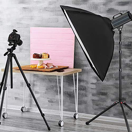 K&F Concept 2 Pack 200cm Soporte para iluminación Plegable 180° de Aluminio con Base de Trípode de Trípode para Estudio de Fotografía, Incluye 2 Bolsa de Transporte