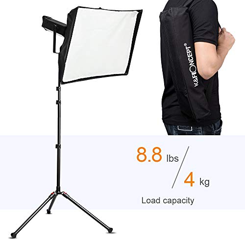 K&F Concept 2 Pack 200cm Soporte para iluminación Plegable 180° de Aluminio con Base de Trípode de Trípode para Estudio de Fotografía, Incluye 2 Bolsa de Transporte