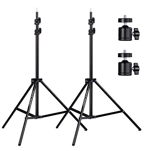 K&F Concept 2 Pack Trípode Luz Fotografía de Aluminio de 200cm con Tornillo de 1/4" y Cabezal con Rótula de Bola Ideal para HTC Vive VR, Equipos de Estudio, Iluminación, Softbox y Reflectores