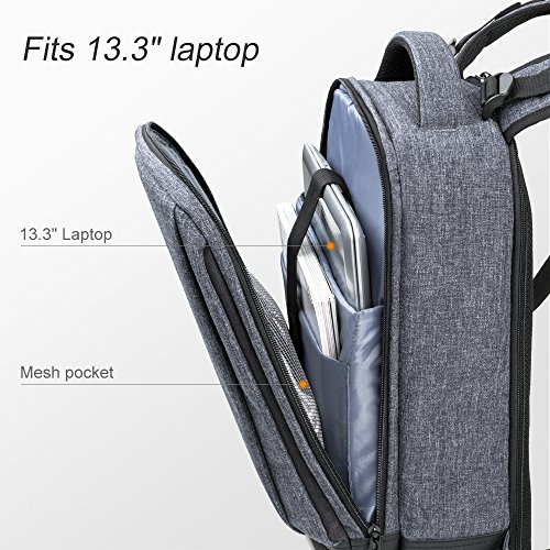 K&F Concept Mochila Fotográfica Impermeable para Cámaras Réflex Digital SLR Lente Trípode Flash Laptop Portátil 13.3” iPad 12” y Drone