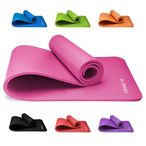 KG Physio Esterilla Yoga (1cm), Colchoneta de Fitness para Gimnasio, Pilates o en Casa con Tirante (Dentro de la colchoneta) 183cm x 61cm x 1cm (Grueso)