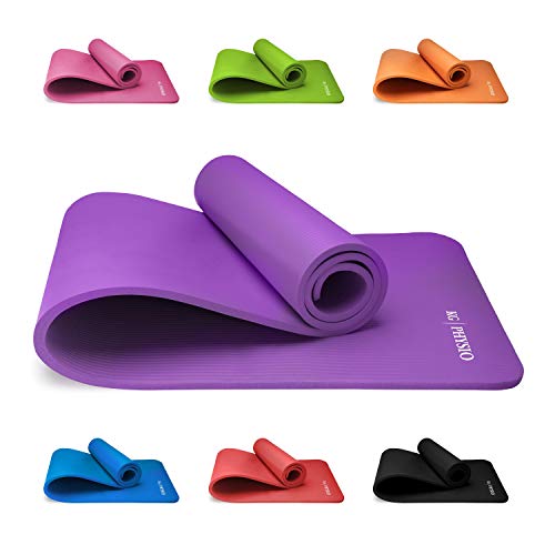 KG Physio Esterilla Yoga (1cm), Colchoneta de Fitness para Gimnasio, Pilates o en Casa con Tirante (Dentro de la colchoneta) 183cm x 61cm x 1cm (Grueso)