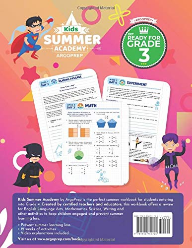 Kids Summer Academy by ArgoPrep - Grades 2-3: 12 Weeks of Math, Reading, Science, Logic, Fitness and Yoga | Online Access Included | Prevent Summer Learning Loss