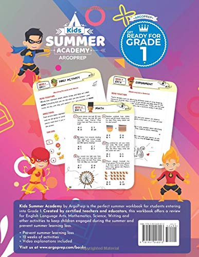 Kids Summer Academy by ArgoPrep - Grades K-1: 12 Weeks of Math, Reading, Science, Logic, Fitness and Yoga | Online Access Included | Prevent Summer Learning Loss