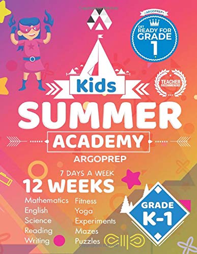 Kids Summer Academy by ArgoPrep - Grades K-1: 12 Weeks of Math, Reading, Science, Logic, Fitness and Yoga | Online Access Included | Prevent Summer Learning Loss
