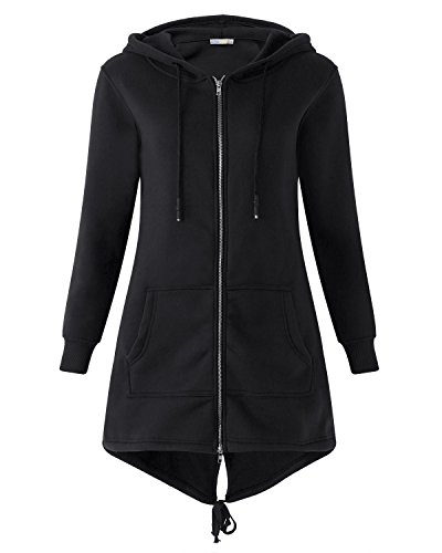 Kidsform Sudadera con Capucha para Mujer Sudadera con Capucha de Otoño Sudadera con Bolsillo Hoodie E-Negro XL