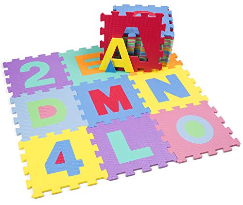 KIDUKU® Alfombra Puzle para Niños | 36 Piezas | Colchoneta Rompecabezas Infantil | Gomaespuma EVA | Números y Letras, Tamaño de Cada Pieza 31,5 x 31,5 cm