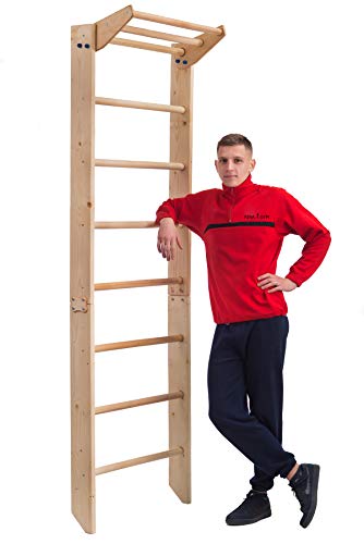 KindSport Escalera Sueca "Sprossenwand Reck 220/230", Espaldera para Gimnasio, Espaldera de Fitness, Complejo Deportivo de Gimnasia, Gimnasia de los niños en casa, Barras