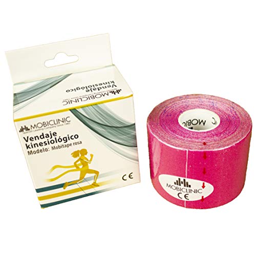 Kinesiotape, Venda neuromuscular, 5cm x 5m, Rosa, Mobitape, Mobiclinic