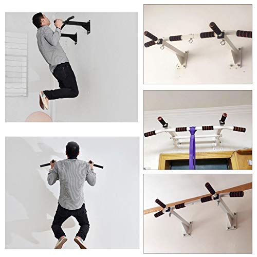 KingSaid - Barra de dominadas para montar en la pared, barra para pull-up, barra entrenamiento variado, para entrenamiento en casa, gimnasio, blanco