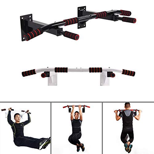 KingSaid - Barra de dominadas para montar en la pared, barra para pull-up, barra entrenamiento variado, para entrenamiento en casa, gimnasio, blanco