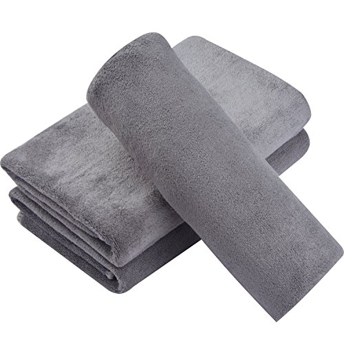 KinHwa Toalla de Microfibra para Gimnasio, Secado rápido, para Fitness, Sudadera, Multiusos, para Hombres y Mujeres, 3 Unidades, 40cm x 80cm, Gris