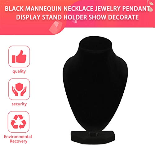 Kinshops Black Mannequin Necklace Jewelry Pendant Display Stand Holder Show Decorate