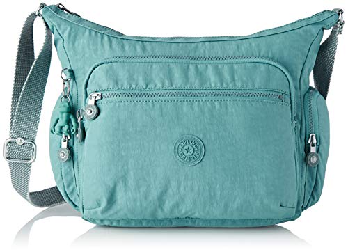 Kipling - Gabbie, Bolsos bandolera Mujer, Azul (Aqua Frost), 35.5x30x18.5 cm (B x H T)