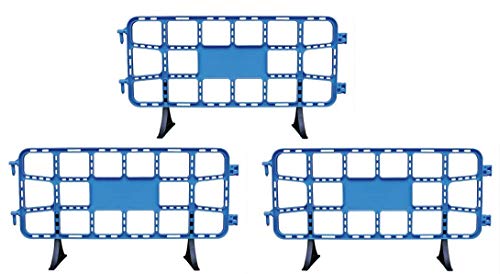 Kit 3 vallas plástico obra de 2 metros azules. Valla contención peatonal azul