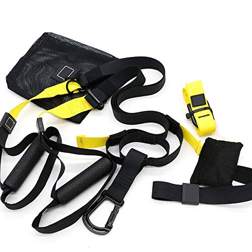 Kit de Correas de Resistencia de Peso Corporal, Entrenamientos de Gimnasio Profesional para Interiores, Viajes y al Aire Libre. Construir músculo Magro, Fuerza Central,Amarillo