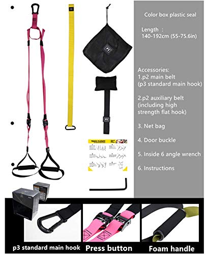 Kit de Correas de Resistencia de Peso Corporal, Entrenamientos de Gimnasio Profesional para Interiores, Viajes y al Aire Libre. Construir músculo Magro, Fuerza Central,Amarillo