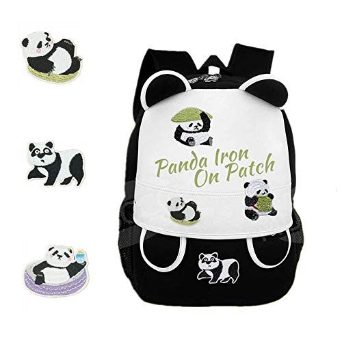 Kit de parches bordados de panda para planchar, 14 unidades, diseño de panda bordado, para ropa, mochila, decoración o reparación de daños