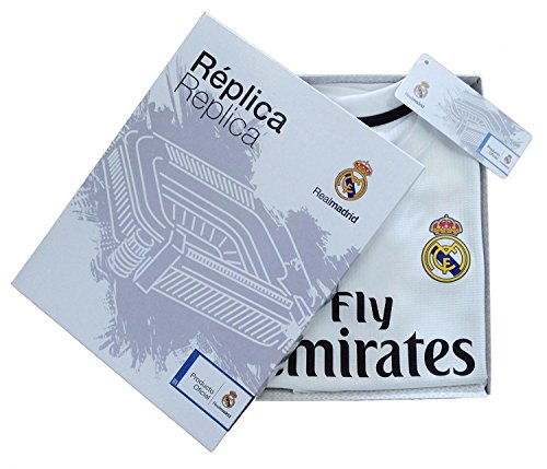Kit Infantil Real Madrid Réplica Oficial Licenciado de la 1ª Equipación Temporada 2018-19 Sin Dorsal.