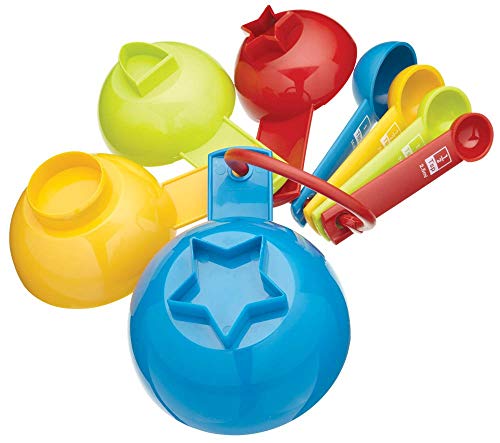 Kitchen Craft Miniamo Brights - Juego cucharas y Tazas medidoras (8 Piezas)