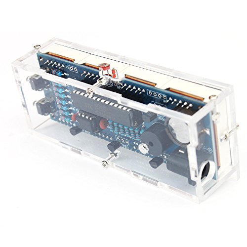 KKmoon Compacto de 4 Dígitos Kit del Reloj Digital LED DIY Control de Luz Monitor de Temperatura Fecha Hora con Caso Transparente