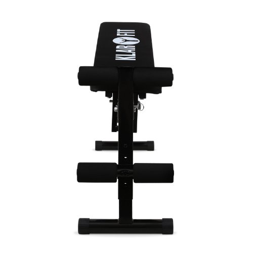 Klar FIT Banco de Entrenamiento Plegable - Variedad de Ejercicios, Especial Abdominales, Elementos Ajustables, Diferentes Niveles, Peso máx. 160 kg, Cuero sintético, Negro