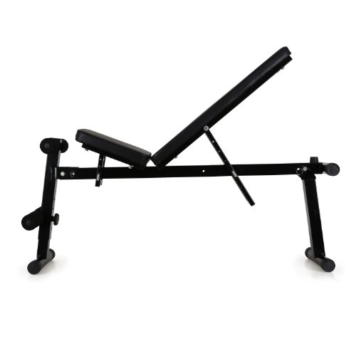 Klar FIT Banco de Entrenamiento Plegable - Variedad de Ejercicios, Especial Abdominales, Elementos Ajustables, Diferentes Niveles, Peso máx. 160 kg, Cuero sintético, Negro