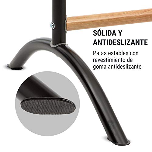 Klar FIT Klarfit Barre Amelie Barras de Estiramiento - Estiramientos para piernas, Entrenamiento de Ballet, Baile o Gimnasia, 61 cm de Largo, 4 Alturas, Portátil, Negro